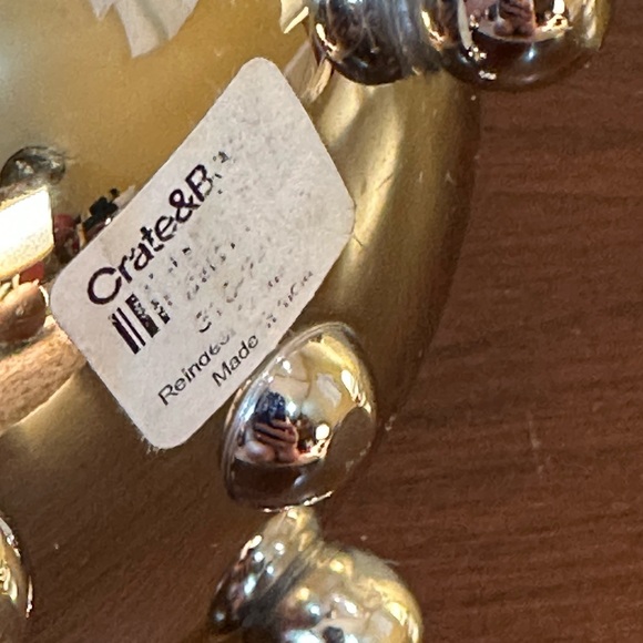 🎄Crate & Barrel Silver Tone Reindeer Votive Tea Light Candle Holder Ball Feet - Picture 6 of 8